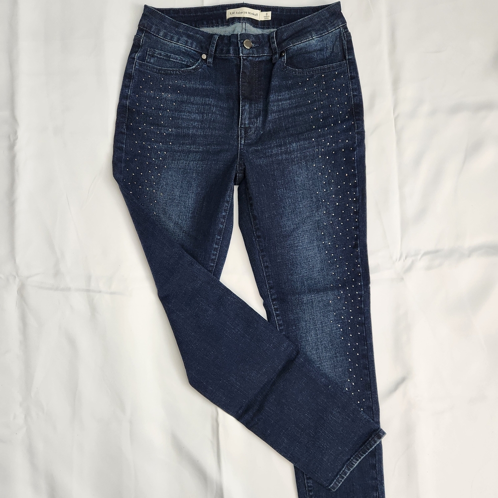 Women's Blue Jeans with Studded Detail